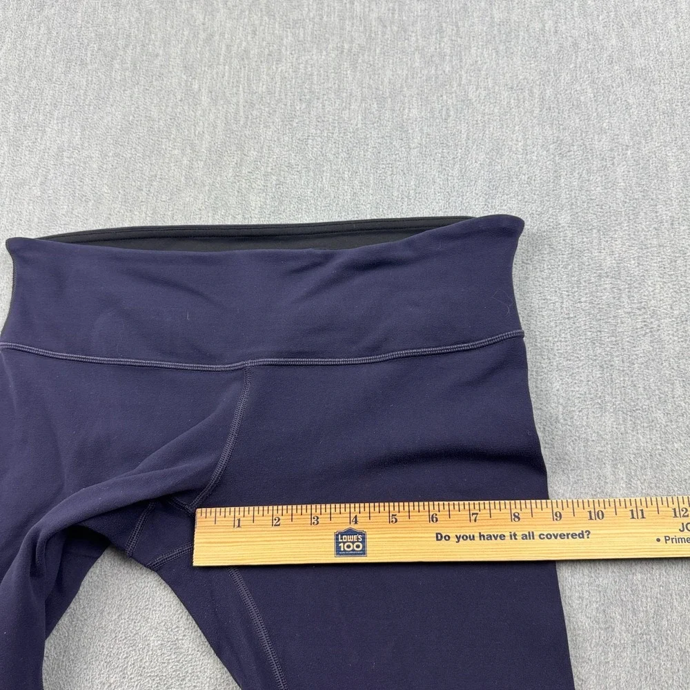 Lululemon Womens Leggings 10 Purple Black Wunder Under Cropped‎ 23